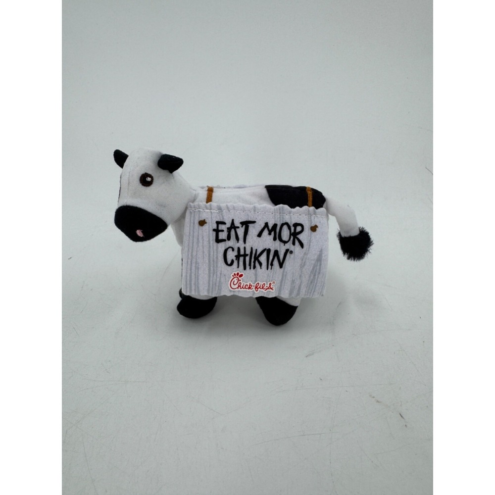 Chick-fil-A Cow Plush Eat Mor Chikin Sign More Chicken Small‎ Stuffed Animal 5"